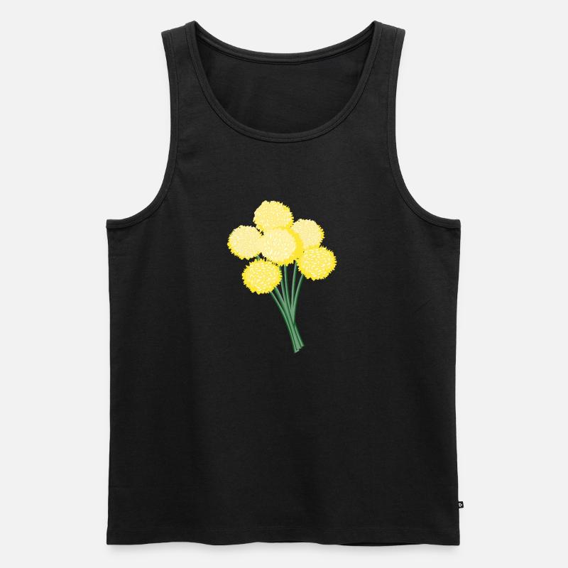 Gelbe Kugelblüten – Löwenzahn - Männer Premium Bio Tank Top - Schwarz