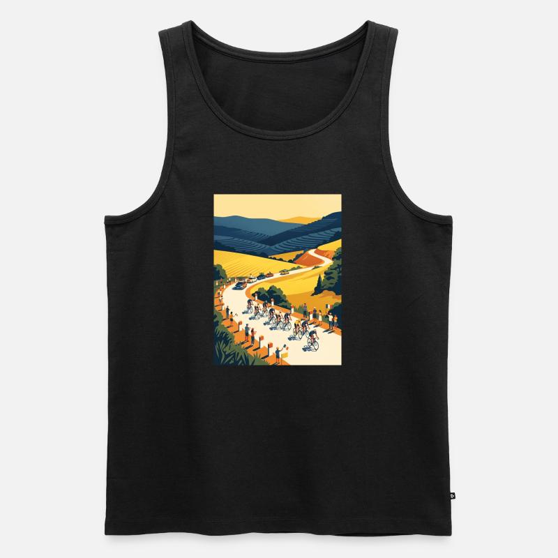 Goldene Etappe — Radfahrer-Erinnerung - Männer Premium Bio Tank Top - Schwarz
