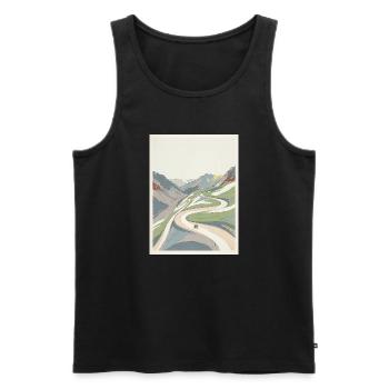 Alpe d'Huez — Radfahrer-Erinnerung - Männer Premium Bio Tank Top - Schwarz - Vorne - AI Model Male 178 light (178cm)
