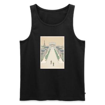 Pariser Ziel — Radfahrer-Erinnerung - Männer Premium Bio Tank Top - Schwarz - Vorne - AI Model Male 178 light (178cm)