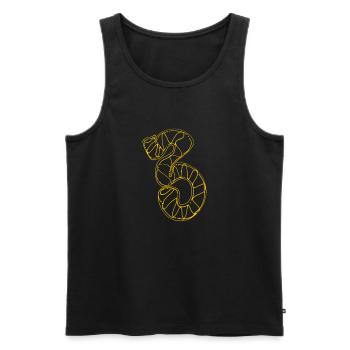T-shirt with a 3 on it - Men's Premium Organic Tank Top - black - Front - AI Model Male 178 light (178cm)