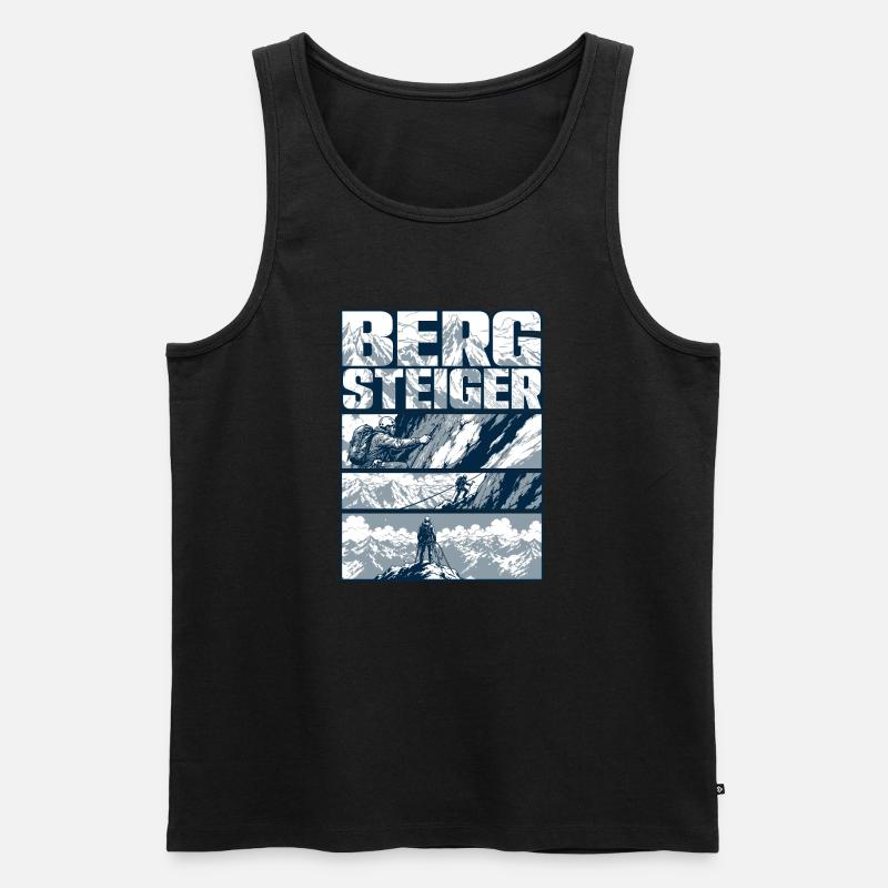 Bergsteiger Gipfelsturm Retro - Männer Premium Bio Tank Top - Schwarz