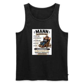 Mann: Einzigartig, unverwechselbar - Männer Premium Bio Tank Top - Schwarz - Vorne - Michal (187cm)