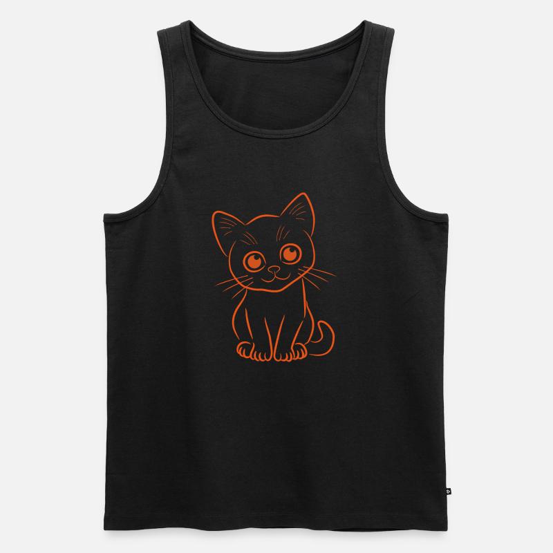 Kätzchen in Orange - Männer Premium Bio Tank Top - Schwarz