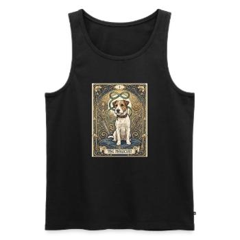 Chien, le magicien - Débardeur bio Premium Homme - noir - Devant - Michal (187cm)