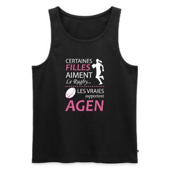 Certaines Filles Aiment Le Rugby Les Vraies Sup... - Débardeur bio Premium Homme - noir - Devant - Michal (187cm)