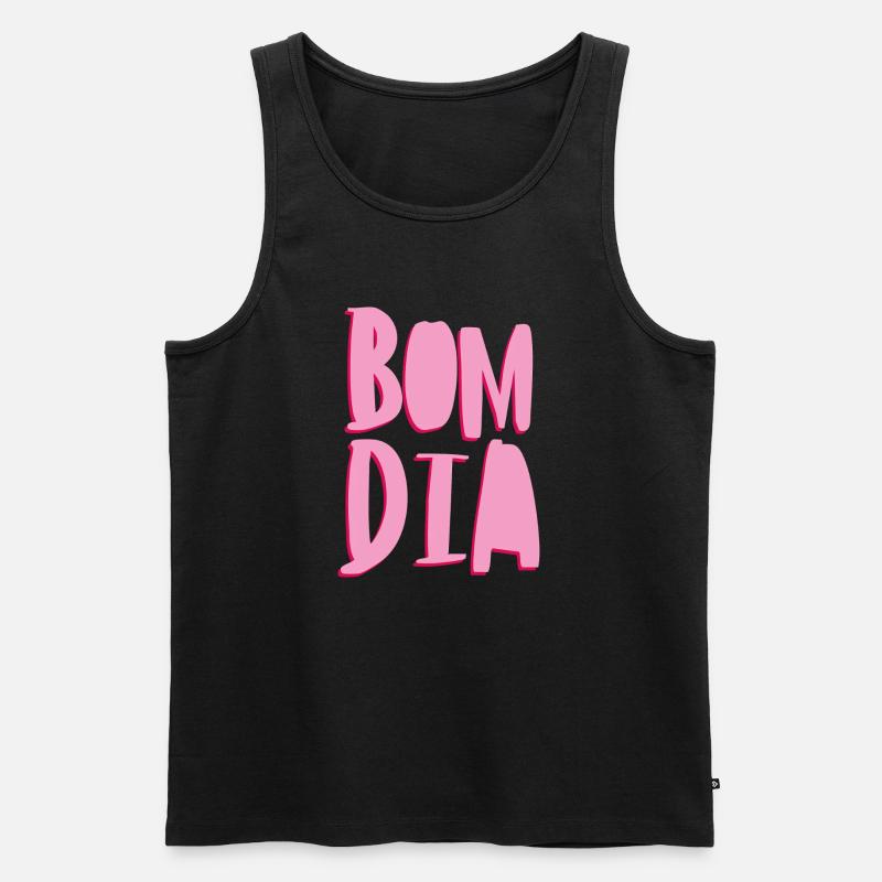 bom dia - Männer Premium Bio Tank Top - Schwarz