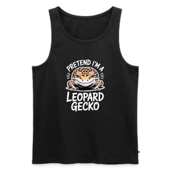 Paroles du gecko léopard Drôle de cadeau drôle de gecko léopard - Débardeur bio Premium Homme - noir - Devant - Michal (187cm)