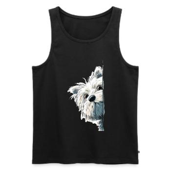 Westie Terrier Spieur Mignon Amoureux des Chiens Produits dérivés - Débardeur bio Premium Homme - noir - Devant - Michal (187cm)