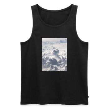 Nuages rêvant au-dessus du ciel - Débardeur bio Premium Homme - noir - Devant - Michal (187cm)