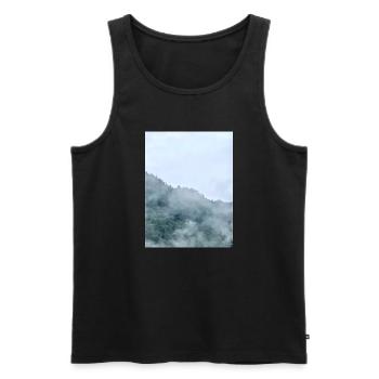 Paysage brouillard de la montagne Brumeuse - Débardeur bio Premium Homme - noir - Devant - Michal (187cm)
