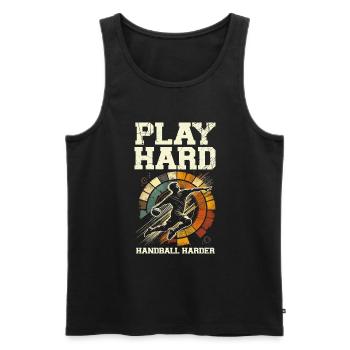 Hart spielen Handball härter Sportler Sportler - Männer Premium Bio Tank Top - Schwarz - Vorne - Michal (187cm)