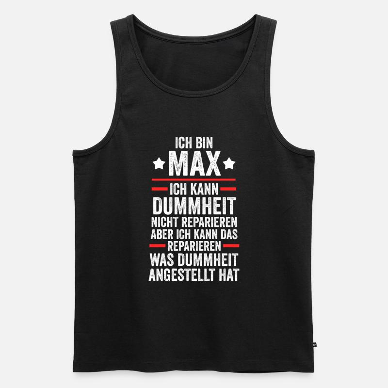 Max - Männer Premium Bio Tank Top - Schwarz