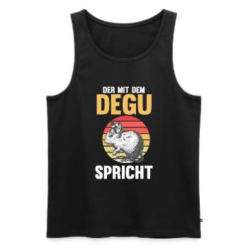 Der mit dem Degu spricht - Männer Premium Bio Tank Top - Schwarz - Vorne - AI Model Male 178 light (178cm)