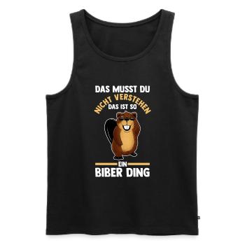 Nagetier Biberliebhaber Biber - Männer Premium Bio Tank Top - Schwarz - Vorne - Michal (187cm)