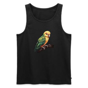Bébé perroquet Ara oiseau - Débardeur bio Premium Homme - noir - Devant - Michal (187cm)
