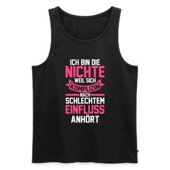 Nichte - Männer Premium Bio Tank Top - Schwarz - Vorne - Michal (187cm)