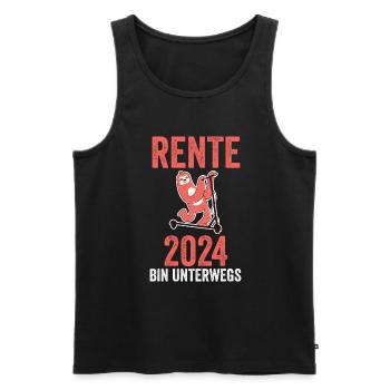 Rentner 2024 Pension Ruhestand Rente - Männer Premium Bio Tank Top - Schwarz - Vorne - Michal (187cm)