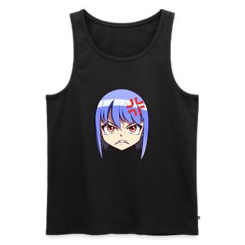 Emoji Visage d’Anime En Colère - Chemise Anime - Débardeur bio Premium Homme - noir - Devant - AI Model Male 178 light (178cm)