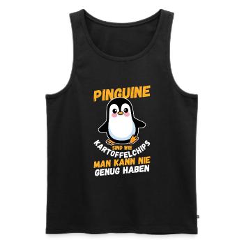 Pinguin - Männer Premium Bio Tank Top - Schwarz - Vorne - Michal (187cm)