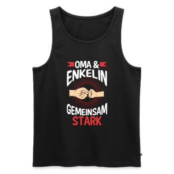 Oma Großmutter und Enkelin - Männer Premium Bio Tank Top - Schwarz - Vorne - Michal (187cm)