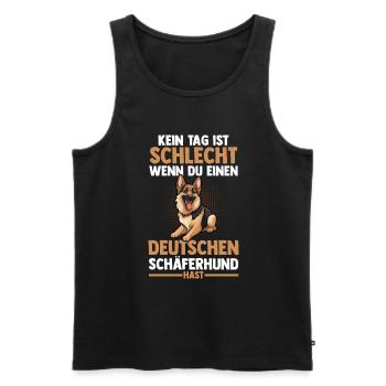 Hund Deutscher Schäferhund - Männer Premium Bio Tank Top - Schwarz - Vorne - AI Model Male 178 light (178cm)