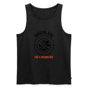 Barbecue King -100% Vegan Free - Grill & BBQ - Men's Premium Organic Tank Top - black - Front - Michal (187cm)
