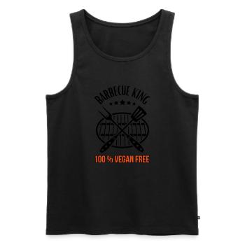 Barbecue King -100% Vegan Free - Grill & BBQ - Men's Premium Organic Tank Top - black - Front - Michal (187cm)