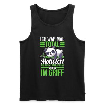 I used to be totally motivated Panda - Men's Premium Organic Tank Top - black - Front - Michal (187cm)