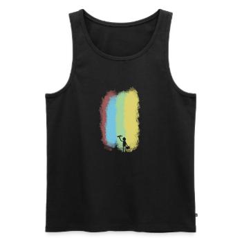 Maler - Männer Premium Bio Tank Top - Schwarz - Vorne - Michal (187cm)