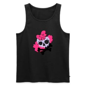 Tête de mort girly - Débardeur bio Premium Homme - noir - Devant - Michal (187cm)