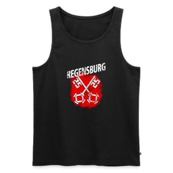 Regensburg - Männer Premium Bio Tank Top - Schwarz - Vorne - Michal (187cm)