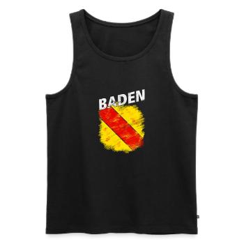 Baden - Männer Premium Bio Tank Top - Schwarz - Vorne - Michal (187cm)