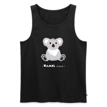 Kamel le koala - Débardeur bio Premium Homme - noir - Devant - AI Model Male 178 light (178cm)
