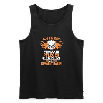 PFLEGER - Männer Premium Bio Tank Top - Schwarz - Vorne - Michal (187cm)