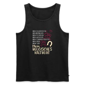 BELGISCHES-KALTBLUT- mein - Männer Premium Bio Tank Top - Schwarz - Vorne - Michal (187cm)