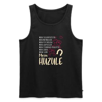 HUZULE - mein - Männer Premium Bio Tank Top - Schwarz - Vorne - Michal (187cm)