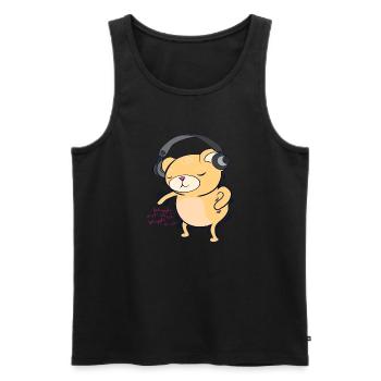 Tanzender Bär - Männer Premium Bio Tank Top - Schwarz - Vorne - AI Model Male 178 light (178cm)