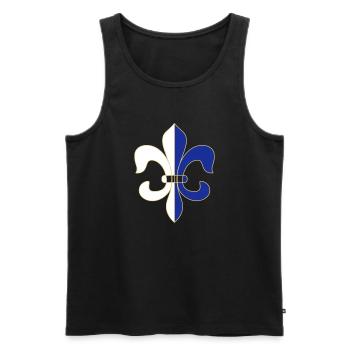 französische Lilie - Männer Premium Bio Tank Top - Schwarz - Vorne - Michal (187cm)