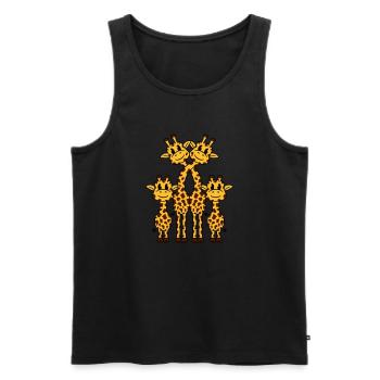 Cute giraffe family 2 children mom dad giraffe - Men's Premium Organic Tank Top - black - Front - Michal (187cm)