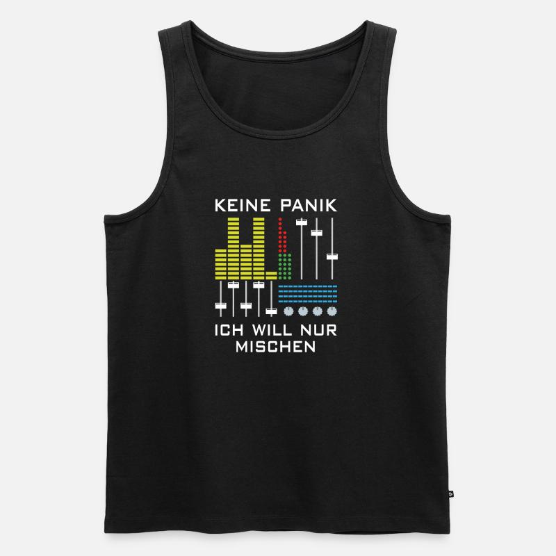 Keine Panik | Deejay, Mischpult - Männer Premium Bio Tank Top - Schwarz