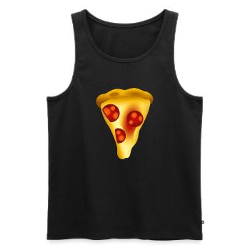 Smiley Pizza - Débardeur bio Premium Homme - noir - Devant - AI Model Male 178 light (178cm)