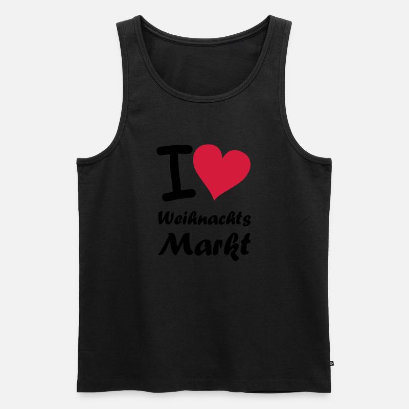 i_love_weihnachtsmarkt - Männer Premium Bio Tank Top - Schwarz