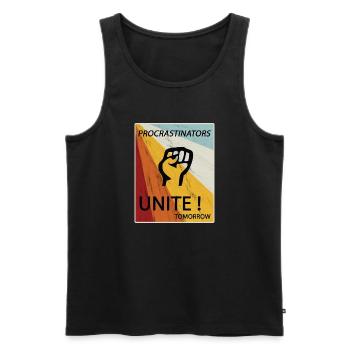 Procrastinators Unite Tomorrow Faul sein Geschenk - Männer Premium Bio Tank Top - Schwarz - Vorne - AI Model Male 178 light (178cm)