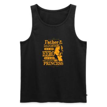 father and daughter - Men's Premium Organic Tank Top - black - Front - Michal (187cm)