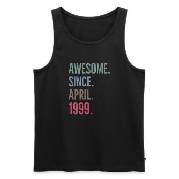 Awesome Since April 1999 - Men's Premium Organic Tank Top - black - Front - AI Model Male 178 light (178cm)