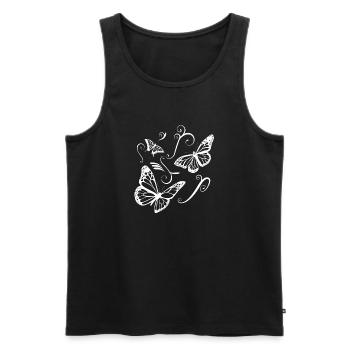 papillon Tatoo cadeau petite amie fleurs Ranke - Débardeur bio Premium Homme - noir - Devant - AI Model Male 178 light (178cm)
