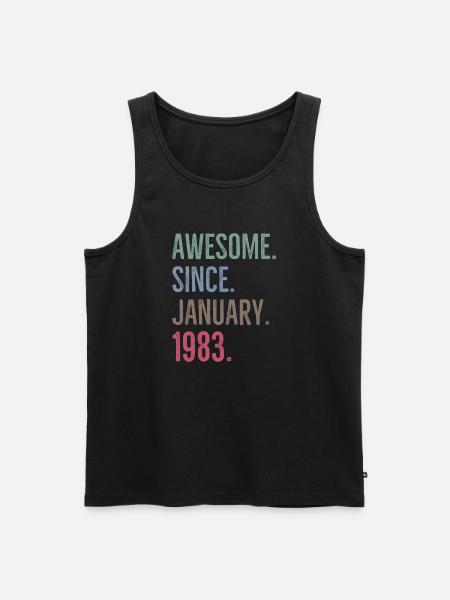 Awesome Since January 1983 - Men's Premium Organic Tank Top - black