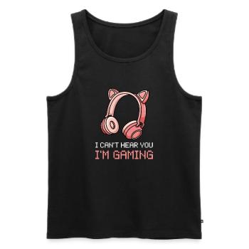 Joueuse I’m Gaming Gamer Dames - Débardeur bio Premium Homme - noir - Devant - Michal (187cm)