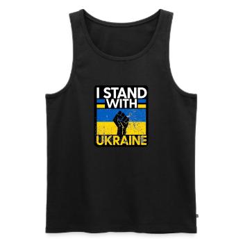 Ukraine - Männer Premium Bio Tank Top - Schwarz - Vorne - AI Model Male 178 light (178cm)